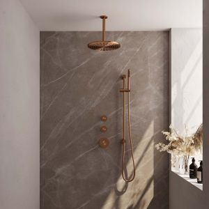 Brauer Edition 5-GK-035 thermostatic concealed rain shower SET 18 copper brushed PVD