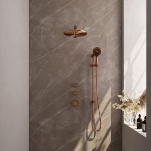 Brauer Edition 5-GK-038 thermostatic concealed rain shower SET 20 copper brushed PVD