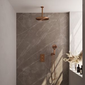 Brauer Edition 5-GK-061 thermostatic concealed rain shower 3-way diverter SET 36 copper brushed PVD