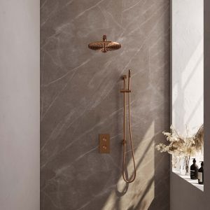 Brauer Edition 5-GK-065 thermostatic concealed rain shower 3-way diverter SET 38 copper brushed PVD