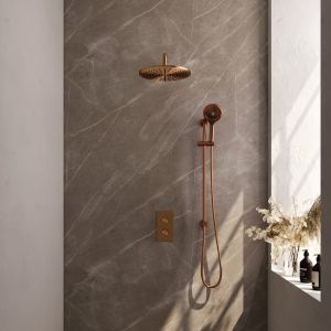 Brauer Edition 5-GK-069 thermostatic concealed rain shower 3-way diverter SET 46 copper brushed PVD