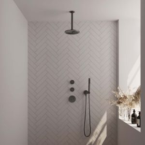 Brauer Edition 5-GM-025 thermostatic concealed rain shower SET 05 gunmetal brushed PVD