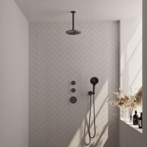 Brauer Edition 5-GM-029 thermostatic concealed rain shower SET 11 gunmetal brushed PVD