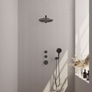 Brauer Edition 5-GM-030 thermostatic concealed rain shower SET 08 gunmetal brushed PVD