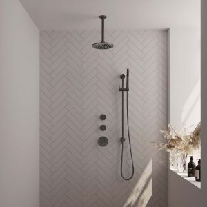 Brauer Edition 5-GM-033 thermostatic concealed rain shower SET 17 gunmetal brushed PVD
