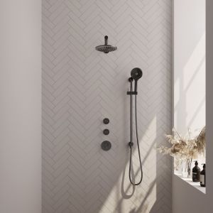 Brauer Edition 5-GM-036 thermostatic concealed rain shower SET 19 gunmetal brushed PVD