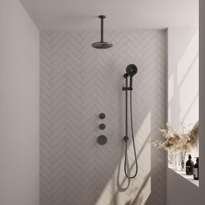 Brauer Edition 5-GM-037 thermostatic concealed rain shower SET 23 gunmetal brushed PVD