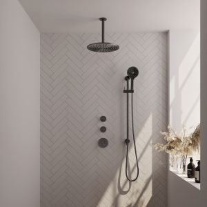 Brauer Edition 5-GM-039 thermostatic concealed rain shower SET 24 gunmetal brushed PVD