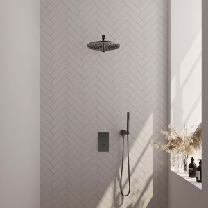 Brauer Edition 5-GM-053 thermostatic concealed rain shower 3-way diverter SET 26 gunmetal brushed PVD