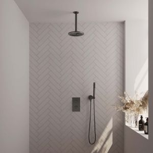 Brauer Edition 5-GM-054 thermostatic concealed rain shower 3-way diverter SET 29 gunmetal brushed PVD