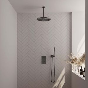 Brauer Edition 5-GM-055 thermostatic concealed rain shower 3-way diverter SET 30 gunmetal brushed PVD