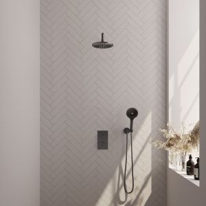 Brauer Edition 5-GM-056 thermostatic concealed rain shower 3-way diverter SET 33 gunmetal brushed PVD