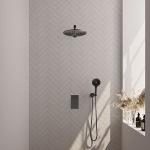 Brauer Edition 5-GM-059 thermostatic concealed rain shower 3-way diverter SET 32 gunmetal brushed PVD