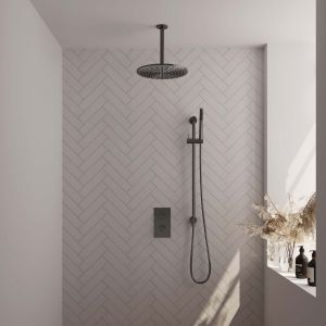 Brauer Edition 5-GM-067 thermostatic concealed rain shower 3-way diverter SET 42 gunmetal brushed PVD