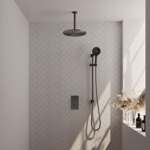 Brauer Edition 5-GM-073 thermostatic concealed rain shower 3-way diverter SET 48 gunmetal brushed PVD