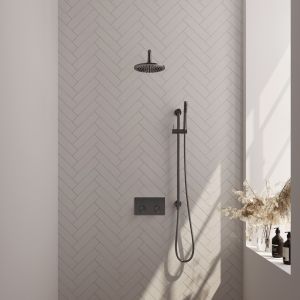 Brauer Edition 5-GM-174 thermostatic concealed rain shower with push buttons SET 63 gunmetal brushed PVD