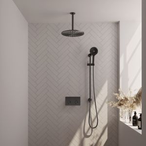 Brauer Edition 5-GM-183 thermostatic concealed rain shower with push buttons SET 72 gunmetal brushed PVD