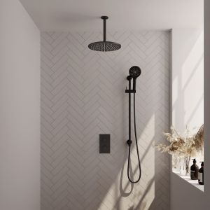 Brauer Edition 5-S-073 thermostatic concealed rain shower 3-way diverter SET 48 matte black