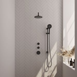 Brauer Edition 5-S-080 thermostatic concealed rain shower SET 21 matte black