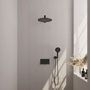 Brauer Edition 5-S-167 thermostatic concealed rain shower with push buttons SET 56 matt black