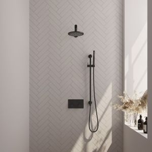 Brauer Edition 5-S-172 thermostatic concealed rain shower with push buttons SET 61 matt black