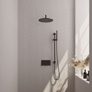 Brauer Edition 5-S-175 thermostatic concealed rain shower with push buttons SET 64 matt black