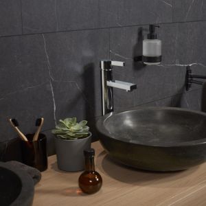 Haceka Ixi 1208554 Seifenspender weiß satiniertes Glas/ mattschwarz