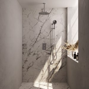 Brauer Carving 5-CE-144 thermostatic concealed rain shower 3-way diverter SET 48 chrome