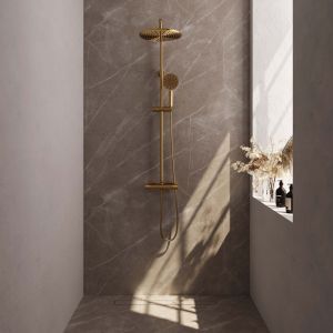 Brauer Carving 5-GG-087-4 surface-mounted thermostatic rain shower SET 04 gold brushed PVD