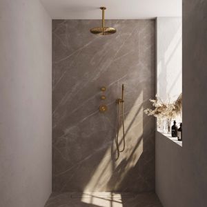 Brauer Carving 5-GG-102 thermostatic concealed rain shower SET 06 gold brushed PVD