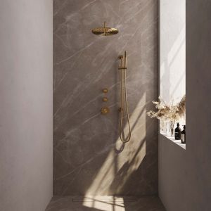 Brauer Carving 5-GG-112 thermostatic concealed rain shower SET 16 gold brushed PVD