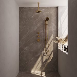 Brauer Carving 5-GG-119 thermostatic concealed rain shower SET 23 gold brushed PVD