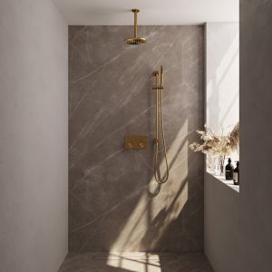 Brauer Carving 5-GG-200 thermostatic concealed rain shower with push buttons SET 65 gold brushed PVD