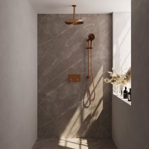 Brauer Carving 5-GK-207 thermostatic concealed rain shower with push buttons SET 72 copper brushed PVD