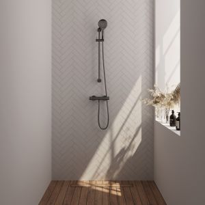 Brauer Carving 5-GM-086-2 surface-mounted shower thermostatic valve SET 02 gunmetal brushed PVD