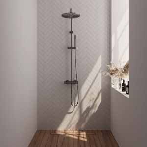 Brauer Carving 5-GM-087-3 surface-mounted thermostatic rain shower SET 03 gunmetal brushed PVD