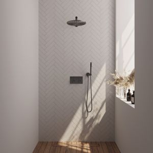 Brauer Carving 5-GM-185 thermostatic concealed rain shower with push buttons SET 50 gunmetal brushed PVD
