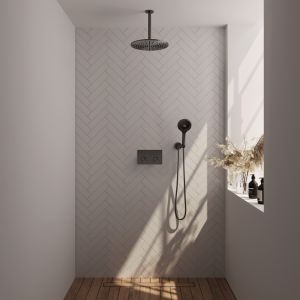 Brauer Carving 5-GM-195 thermostatic concealed rain shower with push buttons SET 60 gunmetal brushed PVD