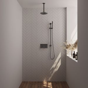Brauer Carving 5-GM-200 thermostatic concealed rain shower with push buttons SET 65 gunmetal brushed PVD