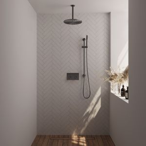 Brauer Carving 5-GM-201 thermostatic concealed rain shower with push buttons SET 66 gunmetal brushed PVD