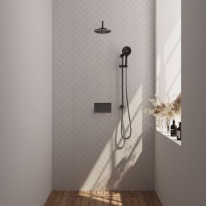Brauer Carving 5-GM-204 thermostatic concealed rain shower with push buttons SET 69 gunmetal brushed PVD