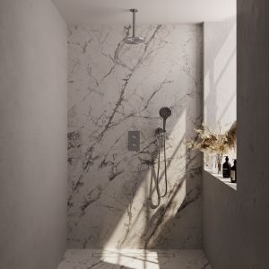 Brauer Carving 5-NG-131 thermostatic concealed rain shower 3-way diverter SET 35 stainless steel brushed PVD