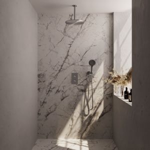 Brauer Carving 5-NG-132 thermostatic concealed rain shower 3-way diverter SET 36 stainless steel brushed PVD