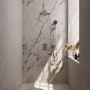 Brauer Carving 5-NG-140 thermostatic concealed rain shower 3-way diverter SET 44 stainless steel brushed PVD