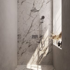 Brauer Carving 5-NG-203 thermostatic concealed rain shower with push buttons SET 68 stainless steel brushed PVD