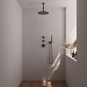 Brauer Carving 5-S-102 thermostatic concealed rain shower SET 06 matte black