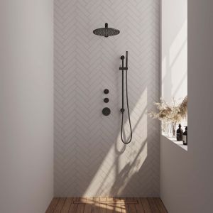 Brauer Carving 5-S-110 thermostatic concealed rain shower SET 14 matte black