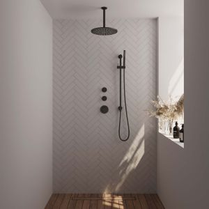 Brauer Carving 5-S-114 thermostatic concealed rain shower SET 18 matte black