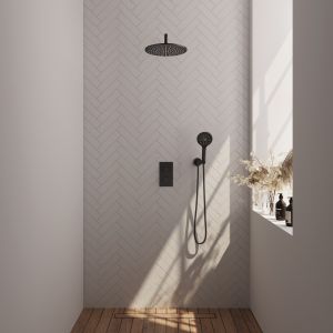 Brauer Carving 5-S-130 thermostatic concealed rain shower 3-way diverter SET 34 matte black