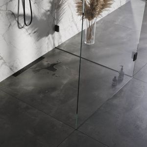 Brauer DR-SRFW50S douchegoot met standaard rooster en flens voor wandmontage 7 x 50cm mat zwart